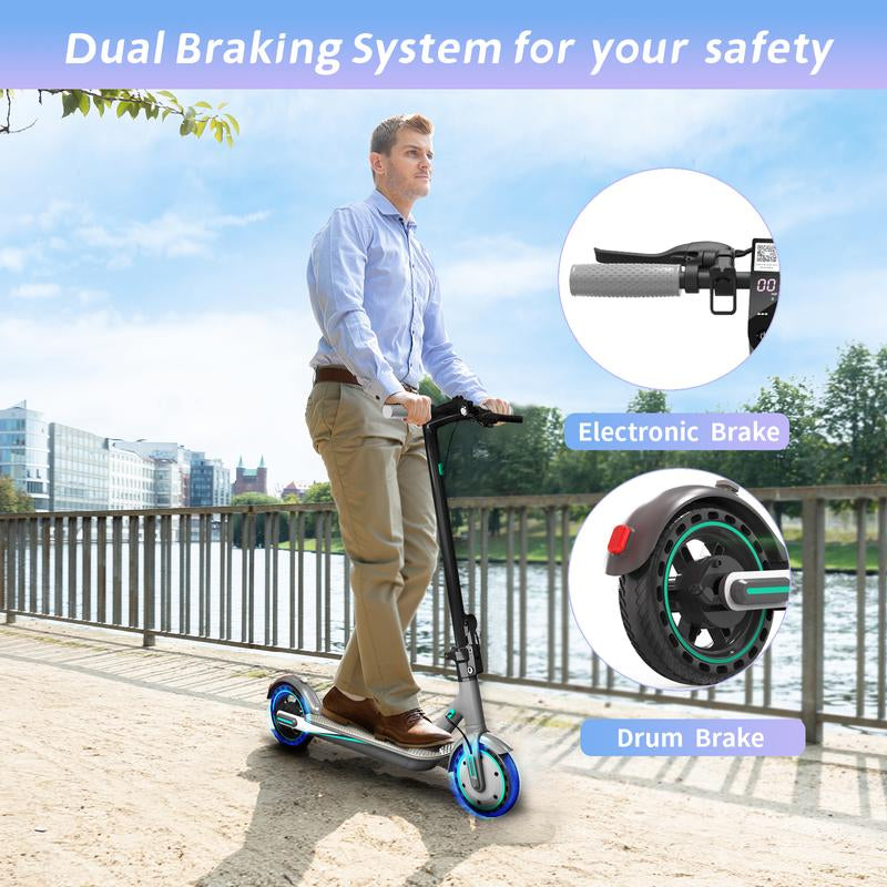 Adult Electric Scooter V8 Powerful 350W,Max 15/18 Miles,8.5'' Honeycomb Tire 3 Speed Gear 36V 10.5AH Battery